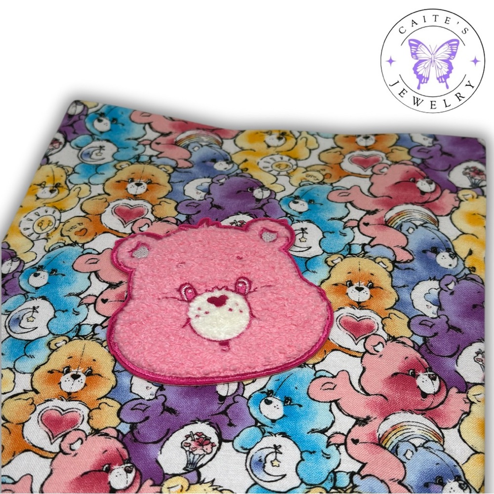 Handmade Small Book/Kindle Sleeve with a Care Bears Fabric